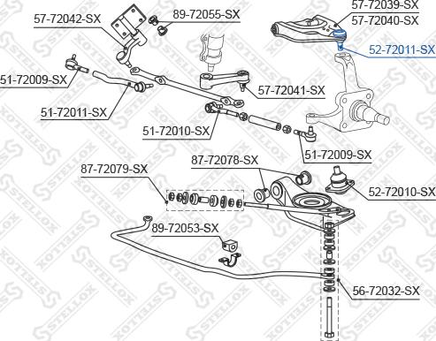 Stellox 52-72011-SX - Шаровая опора, несущий / направляющий шарнир autodnr.net