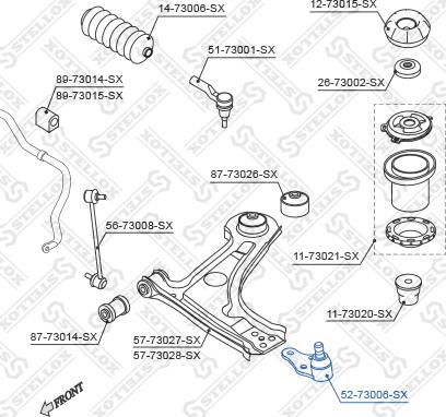 Stellox 52-73006-SX - Несучий / направляючий шарнір autocars.com.ua