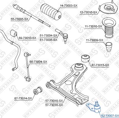 Stellox 52-73007-SX - Несучий / направляючий шарнір autocars.com.ua