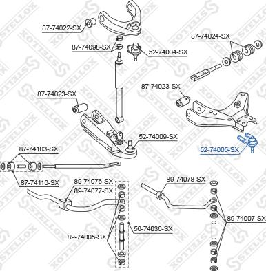 Stellox 52-74005-SX - Шаровая опора, несущий / направляющий шарнир avtokuzovplus.com.ua