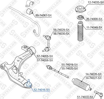 Stellox 52-74016-SX - Несучий / направляючий шарнір autocars.com.ua