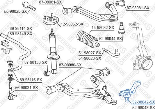 Stellox 52-98042-SX - Несучий / направляючий шарнір autocars.com.ua