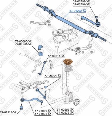 Stellox 53-04290-SX - Поздовжня рульова тяга autocars.com.ua