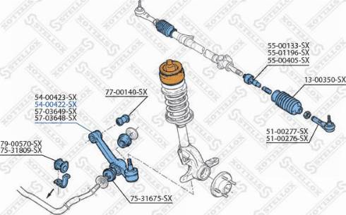 Stellox 54-00422A-SX - Важіль незалежної підвіски колеса autocars.com.ua