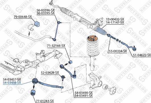 Stellox 54-03438-SX - Важіль незалежної підвіски колеса autocars.com.ua