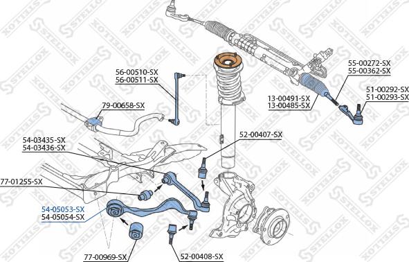 Stellox 54-05053-SX - Важіль незалежної підвіски колеса autocars.com.ua