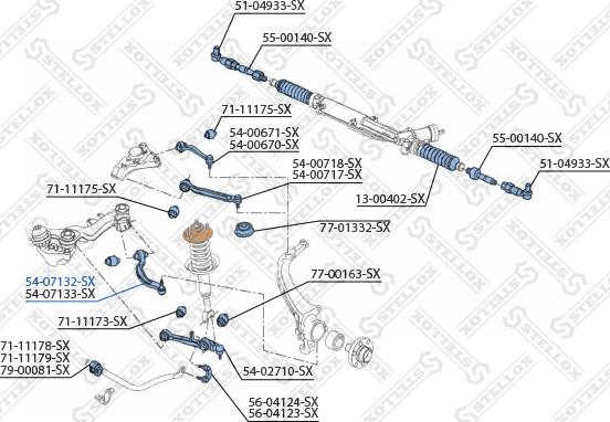 Stellox 54-07132-SX - Рычаг подвески колеса avtokuzovplus.com.ua