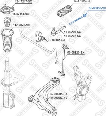 Stellox 55-00056-SX - Осевой шарнир, рулевая тяга avtokuzovplus.com.ua