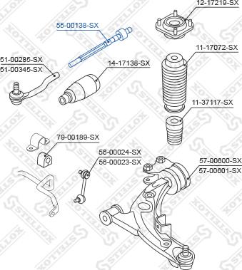 Stellox 55-00138-SX - Осьовий шарнір, рульова тяга autocars.com.ua