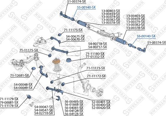 Stellox 55-00140-SX - Осьовий шарнір, рульова тяга autocars.com.ua