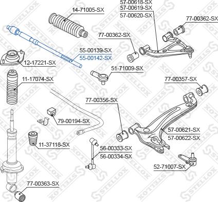 Stellox 55-00142-SX - Осевой шарнир, рулевая тяга avtokuzovplus.com.ua