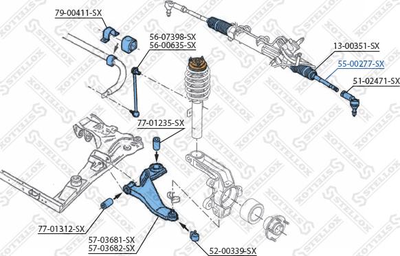 Stellox 55-00277-SX - Осевой шарнир, рулевая тяга avtokuzovplus.com.ua