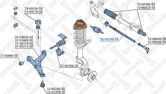 Stellox 55-00298-SX - Осьовий шарнір, рульова тяга autocars.com.ua