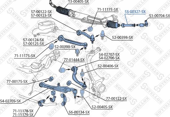 Stellox 55-00327-SX - Осевой шарнир, рулевая тяга avtokuzovplus.com.ua