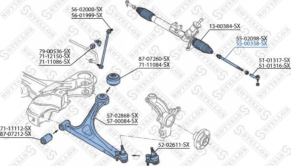 Stellox 55-00358-SX - Осевой шарнир, рулевая тяга autodnr.net