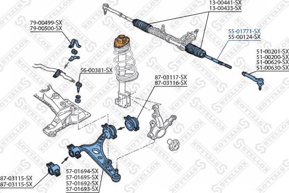 Stellox 55-01771-SX - Осьовий шарнір, рульова тяга autocars.com.ua