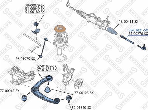 Stellox 55-01821-SX - Осьовий шарнір, рульова тяга autocars.com.ua