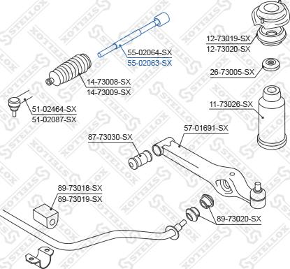 Stellox 55-02063-SX - Осьовий шарнір, рульова тяга autocars.com.ua