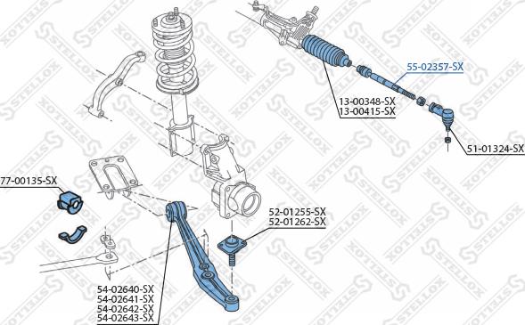 Stellox 55-02357-SX - Осьовий шарнір, рульова тяга autocars.com.ua