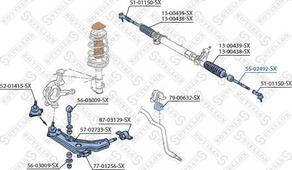 Stellox 55-02492-SX - Осьовий шарнір, рульова тяга autocars.com.ua