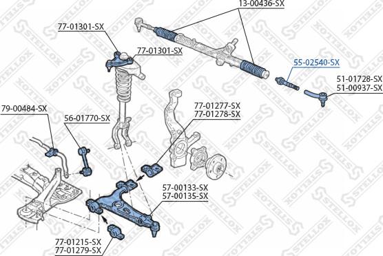 Stellox 55-02540-SX - Осьовий шарнір, рульова тяга autocars.com.ua