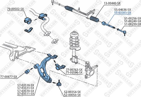 Stellox 55-03383-SX - Осевой шарнир, рулевая тяга autodnr.net