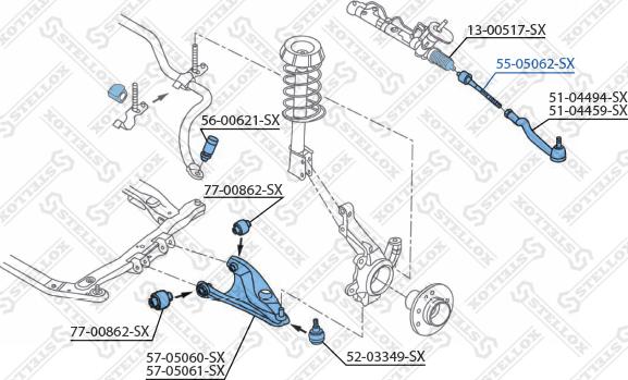 Stellox 55-05062-SX - Осевой шарнир, рулевая тяга autodnr.net