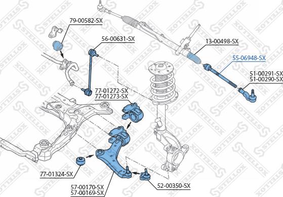 Stellox 55-06948-SX - Осевой шарнир, рулевая тяга autodnr.net