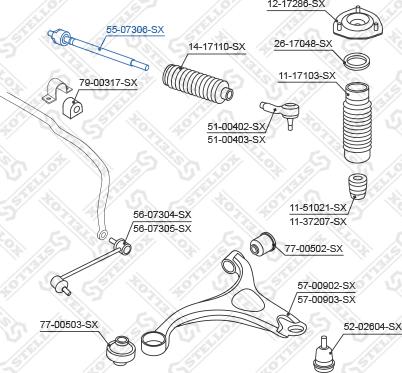 Stellox 55-07306-SX - Осевой шарнир, рулевая тяга avtokuzovplus.com.ua