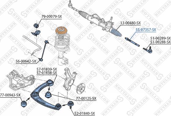 Stellox 55-07357-SX - Осьовий шарнір, рульова тяга autocars.com.ua