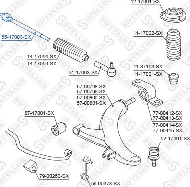 Stellox 55-17003-SX - Осевой шарнир, рулевая тяга avtokuzovplus.com.ua