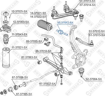 Stellox 55-37012-SX - Осевой шарнир, рулевая тяга autodnr.net