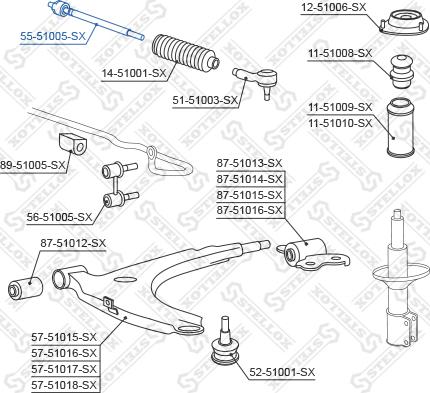 Stellox 55-51005-SX - Осевой шарнир, рулевая тяга avtokuzovplus.com.ua