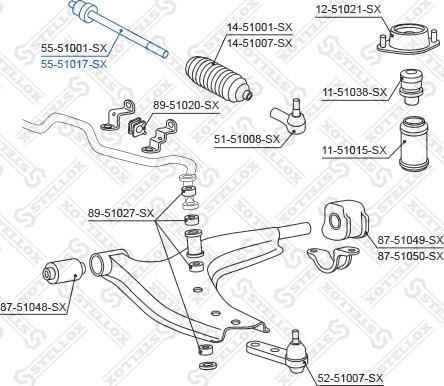 Stellox 55-51017-SX - Осьовий шарнір, рульова тяга autocars.com.ua