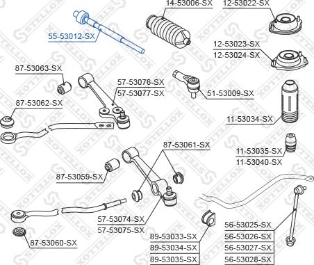 Stellox 55-53012-SX - Осьовий шарнір, рульова тяга autocars.com.ua