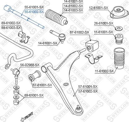 Stellox 55-61002-SX - Осьовий шарнір, рульова тяга autocars.com.ua