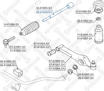 Stellox 55-61010-SX - Осьовий шарнір, рульова тяга autocars.com.ua