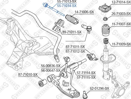 Stellox 55-71014-SX - Осевой шарнир, рулевая тяга avtokuzovplus.com.ua