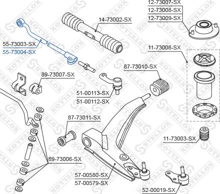 Stellox 55-73004-SX - Осьовий шарнір, рульова тяга autocars.com.ua