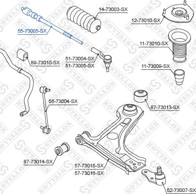 Stellox 55-73005-SX - Осевой шарнир, рулевая тяга avtokuzovplus.com.ua