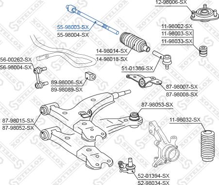 Stellox 55-98003-SX - Осевой шарнир, рулевая тяга avtokuzovplus.com.ua