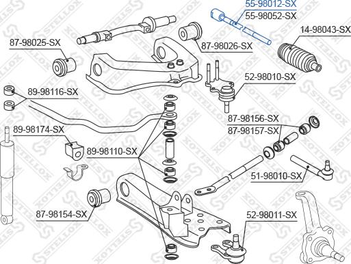 Stellox 55-98012-SX - Осьовий шарнір, рульова тяга autocars.com.ua