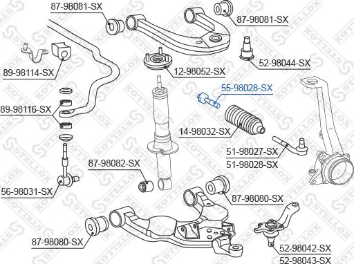 Stellox 55-98028-SX - Осьовий шарнір, рульова тяга autocars.com.ua