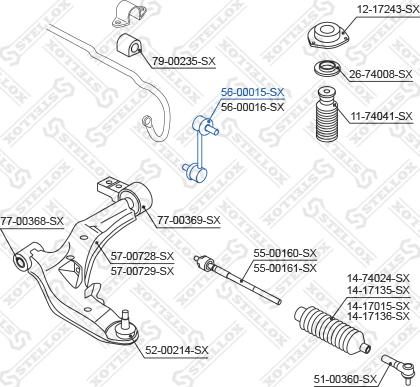 Stellox 56-00015-SX - Тяга / стойка, стабилизатор avtokuzovplus.com.ua