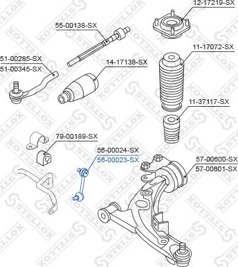 Stellox 56-00023-SX - Тяга / стойка, стабилизатор avtokuzovplus.com.ua