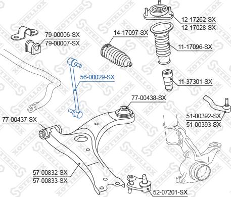 Stellox 56-00029-SX - Тяга / стойка, стабилизатор avtokuzovplus.com.ua