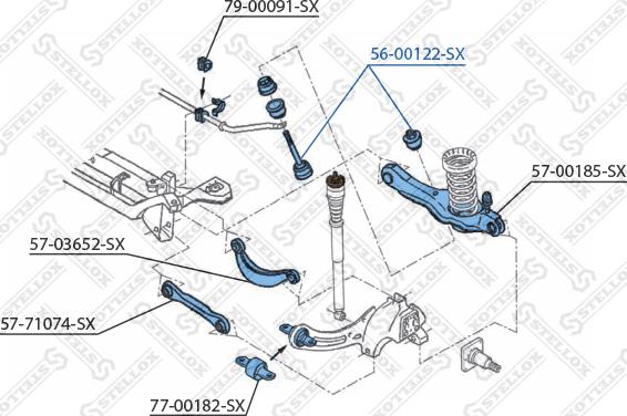 Stellox 56-00122-SX - Тяга / стійка, стабілізатор autocars.com.ua