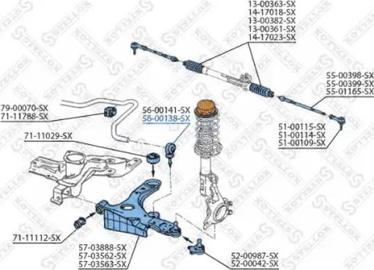 Stellox 56-00138-SX - Тяга / стійка, стабілізатор autocars.com.ua