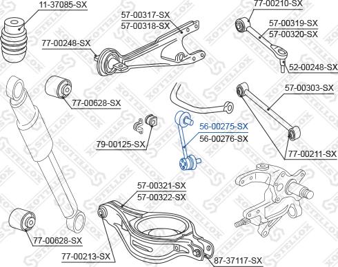 Stellox 56-00275-SX - Тяга / стійка, стабілізатор autocars.com.ua