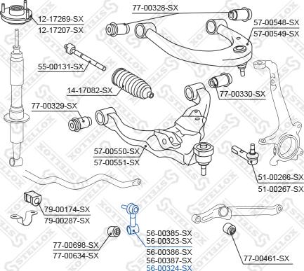 Stellox 56-00324-SX - Тяга / стійка, стабілізатор autocars.com.ua